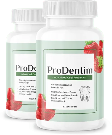 Two ProDentim bottles side by side, the 2-bottle starter package